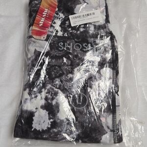 Shosho Black and White Tie-Dye Leggings